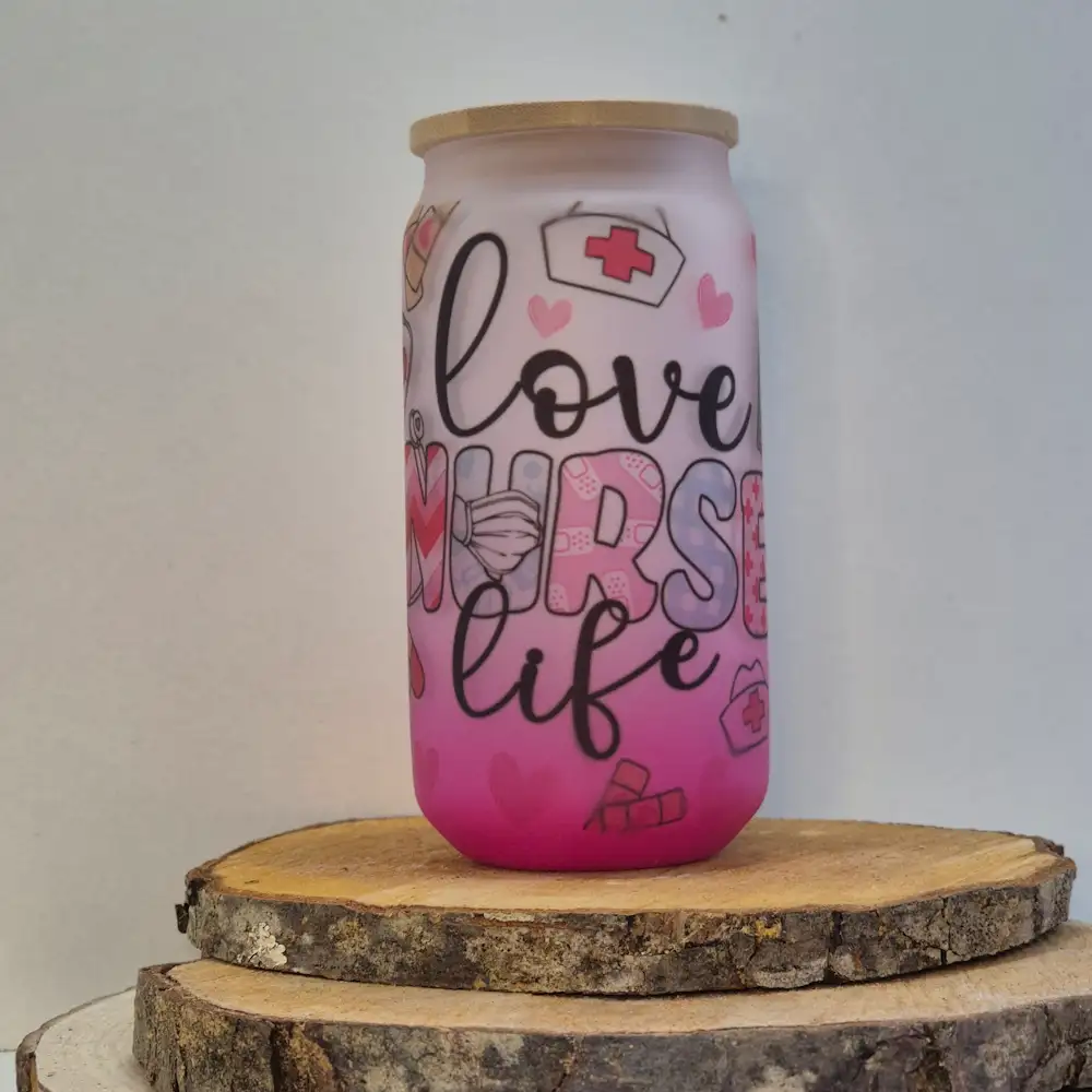 Verre givré rose Intemporel